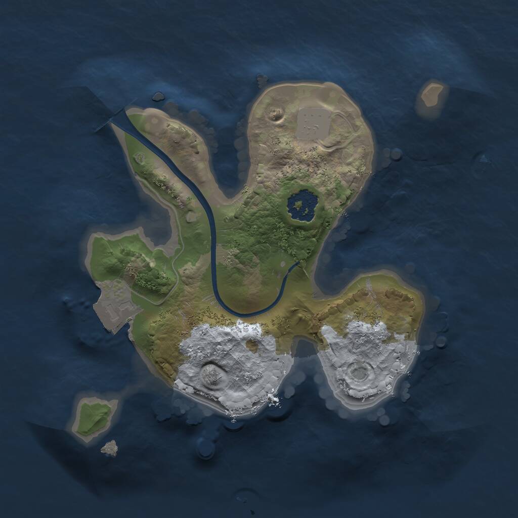 Rust Map: Procedural Map, Size: 1660, Seed: 1335087415, 1 Monuments