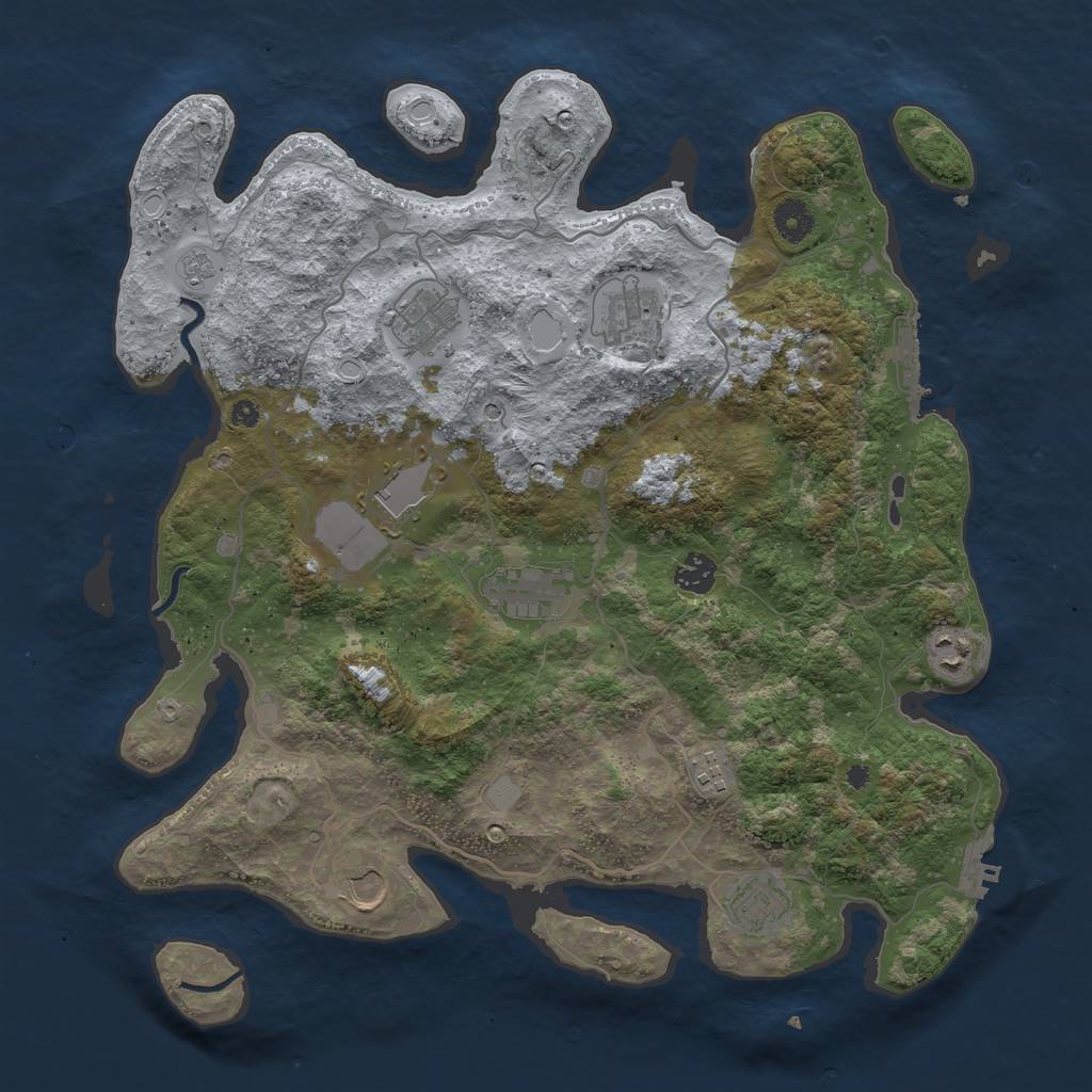 Rust Map: Procedural Map, Size: 4000, Seed: 485158, 16 Monuments