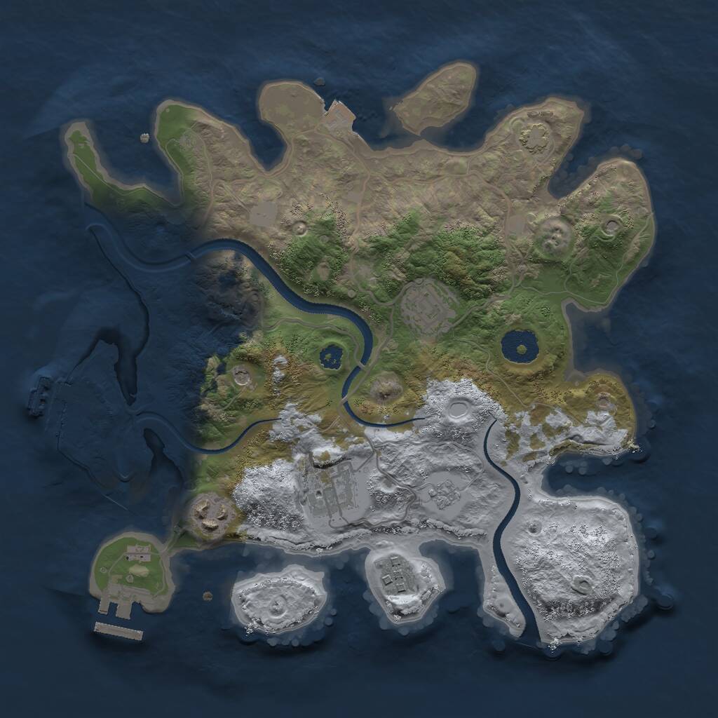 Rust Map: Procedural Map, Size: 3000, Seed: 1757760542, 10 Monuments