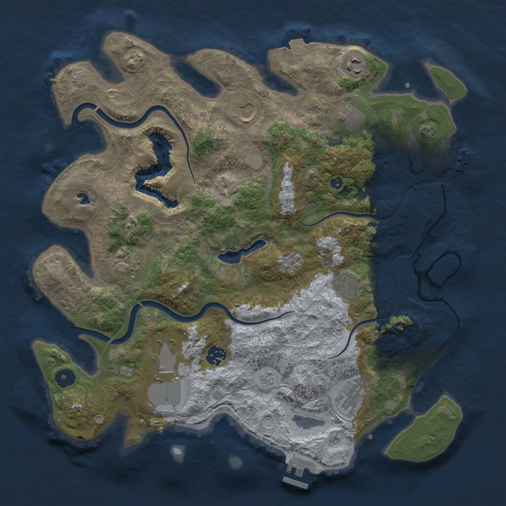 Rust Map: Procedural Map, Size: 4000, Seed: 225631758, 15 Monuments