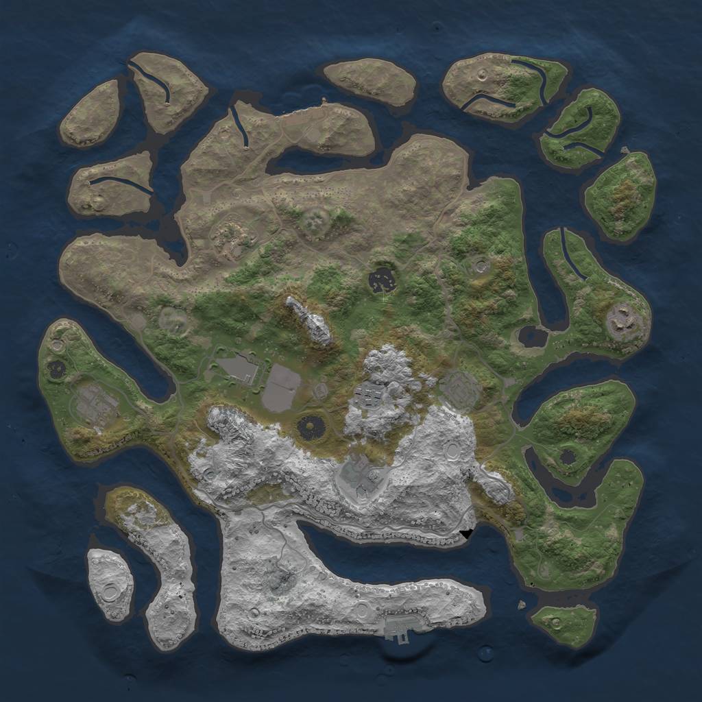 Rust Map: Procedural Map, Size: 4000, Seed: 66789, 16 Monuments
