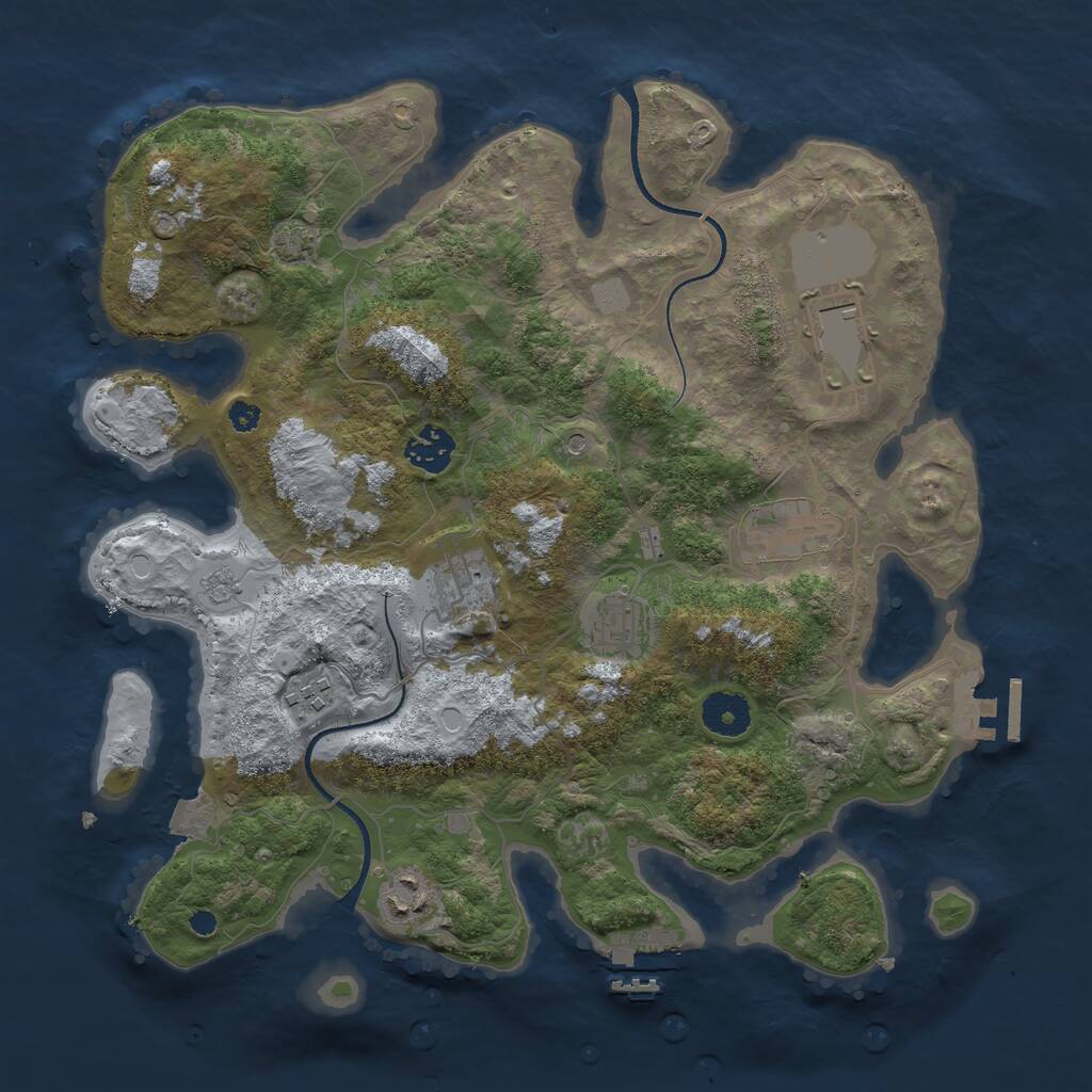 Rust Map: Procedural Map, Size: 3500, Seed: 1527703928, 13 Monuments