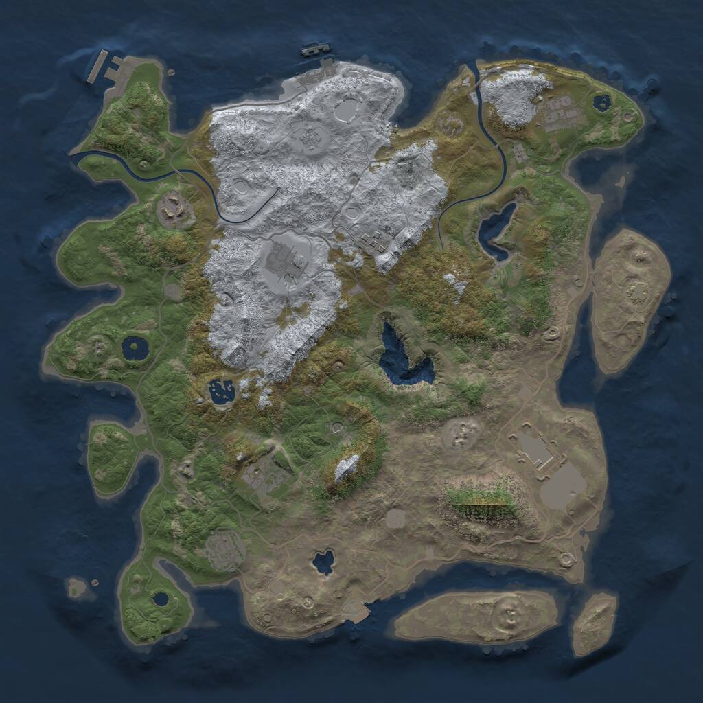 Rust Map: Procedural Map, Size: 4000, Seed: 9022021, 14 Monuments