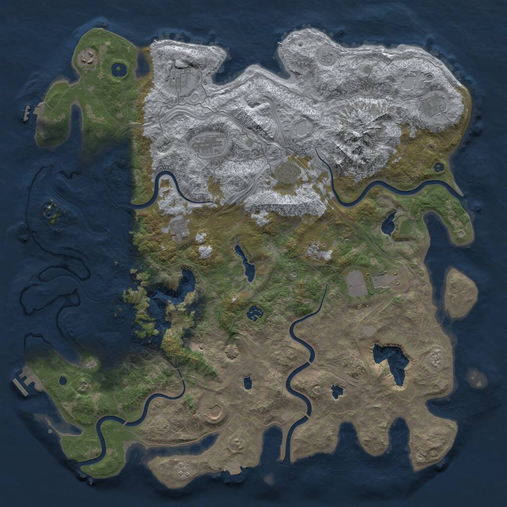 Rust Map: Procedural Map, Size: 5000, Seed: 1357564, 17 Monuments
