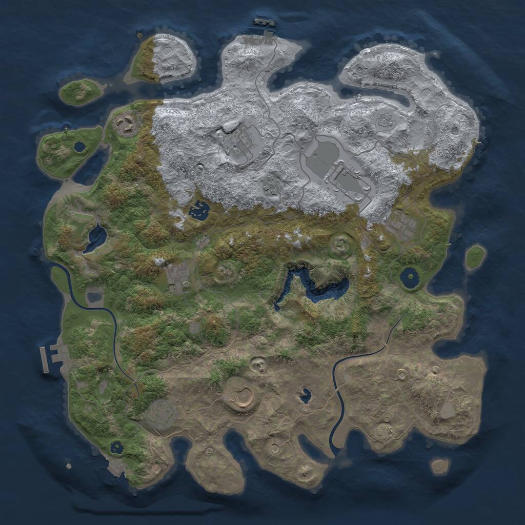 Rust Map: Procedural Map, Size: 4000, Seed: 495171050, 15 Monuments