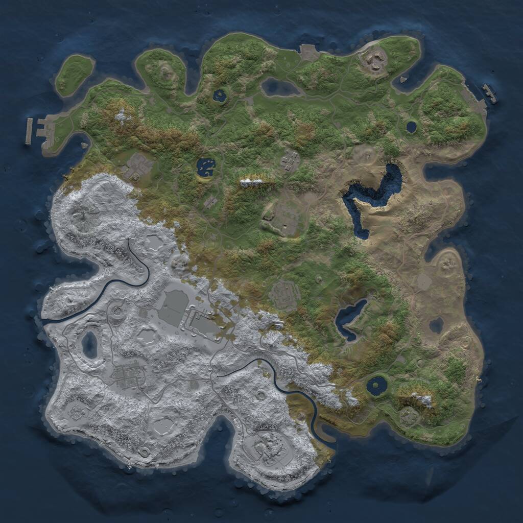 Rust Map: Procedural Map, Size: 4000, Seed: 1638739528, 15 Monuments
