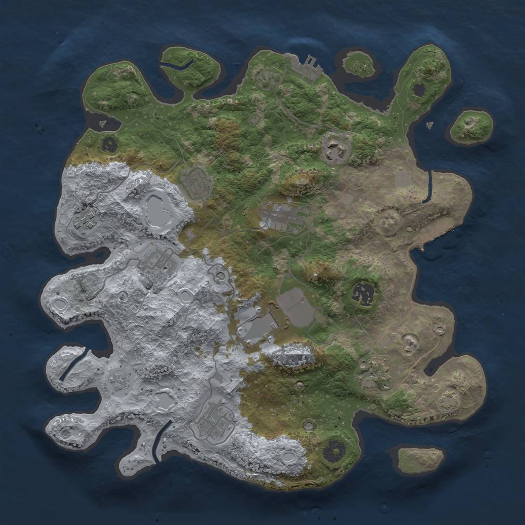 Rust Map: Procedural Map, Size: 3500, Seed: 1982145, 17 Monuments