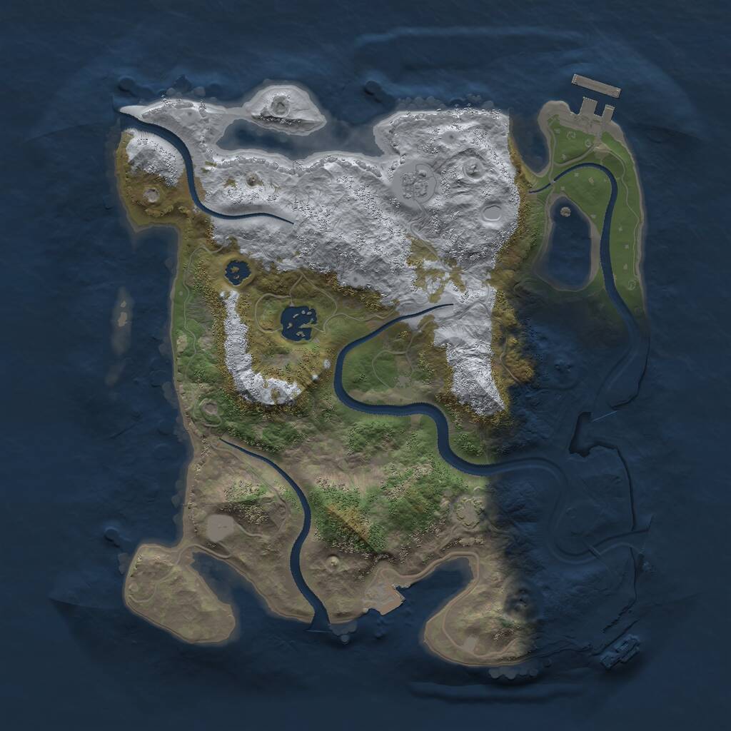 Rust Map: Procedural Map, Size: 3000, Seed: 75674476, 6 Monuments