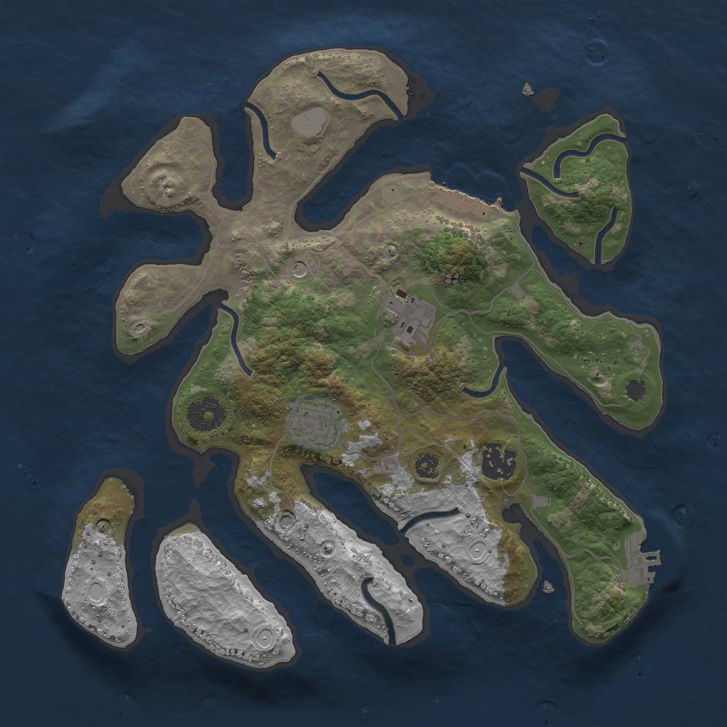 Rust Map: Procedural Map, Size: 3000, Seed: 1822659146, 11 Monuments