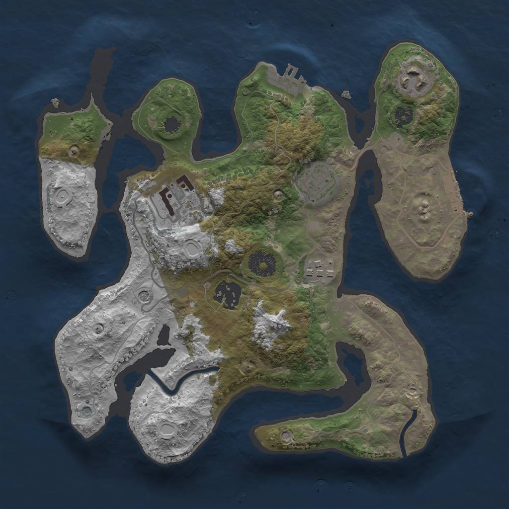 Rust Map: Procedural Map, Size: 2764, Seed: 1387578167, 13 Monuments