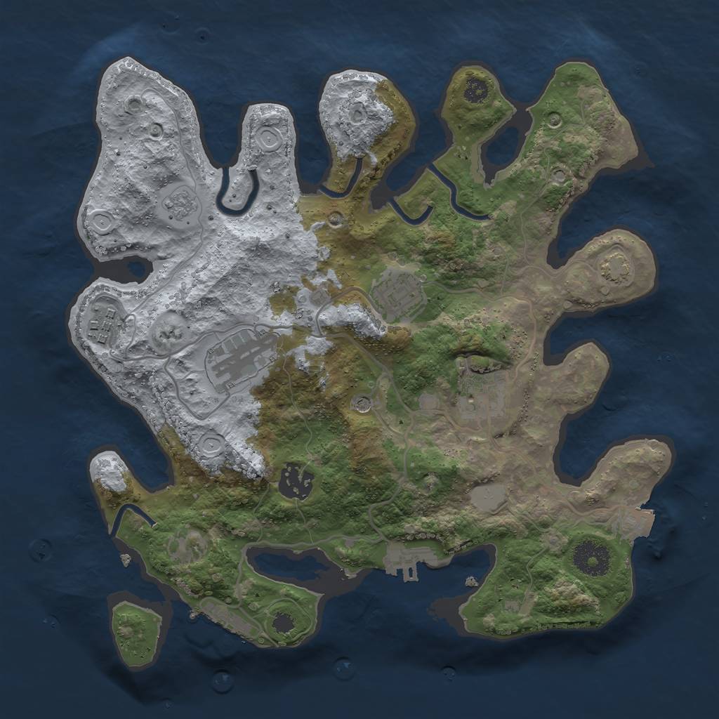 Rust Map: Procedural Map, Size: 3000, Seed: 51125215, 13 Monuments