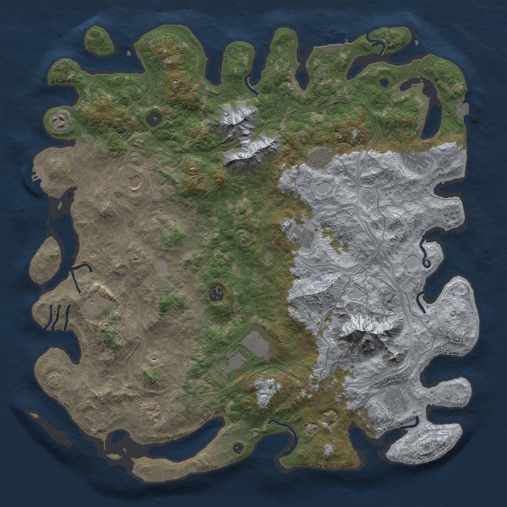 Rust Map: Procedural Map, Size: 5000, Seed: 763700, 19 Monuments