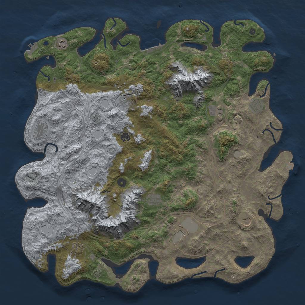 Rust Map: Procedural Map, Size: 5000, Seed: 23667236, 19 Monuments