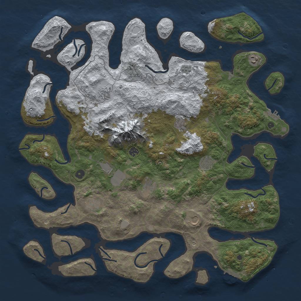 Rust Map: Procedural Map, Size: 5000, Seed: 600600600, 19 Monuments