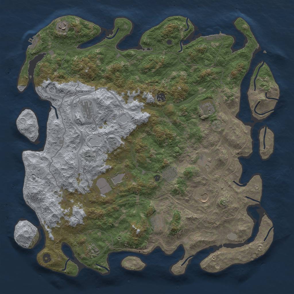 Rust Map: Procedural Map, Size: 4800, Seed: 612534915, 18 Monuments