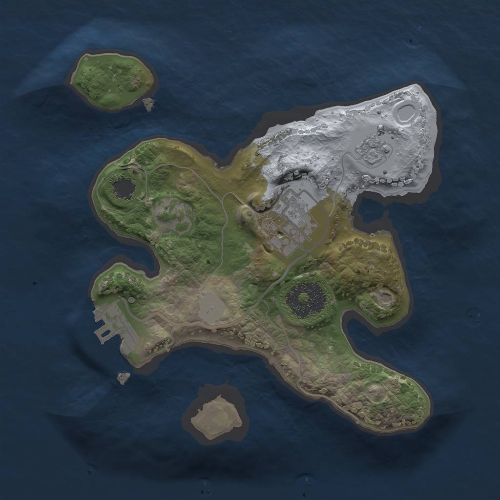 Rust Map: Procedural Map, Size: 2000, Seed: 895164, 6 Monuments