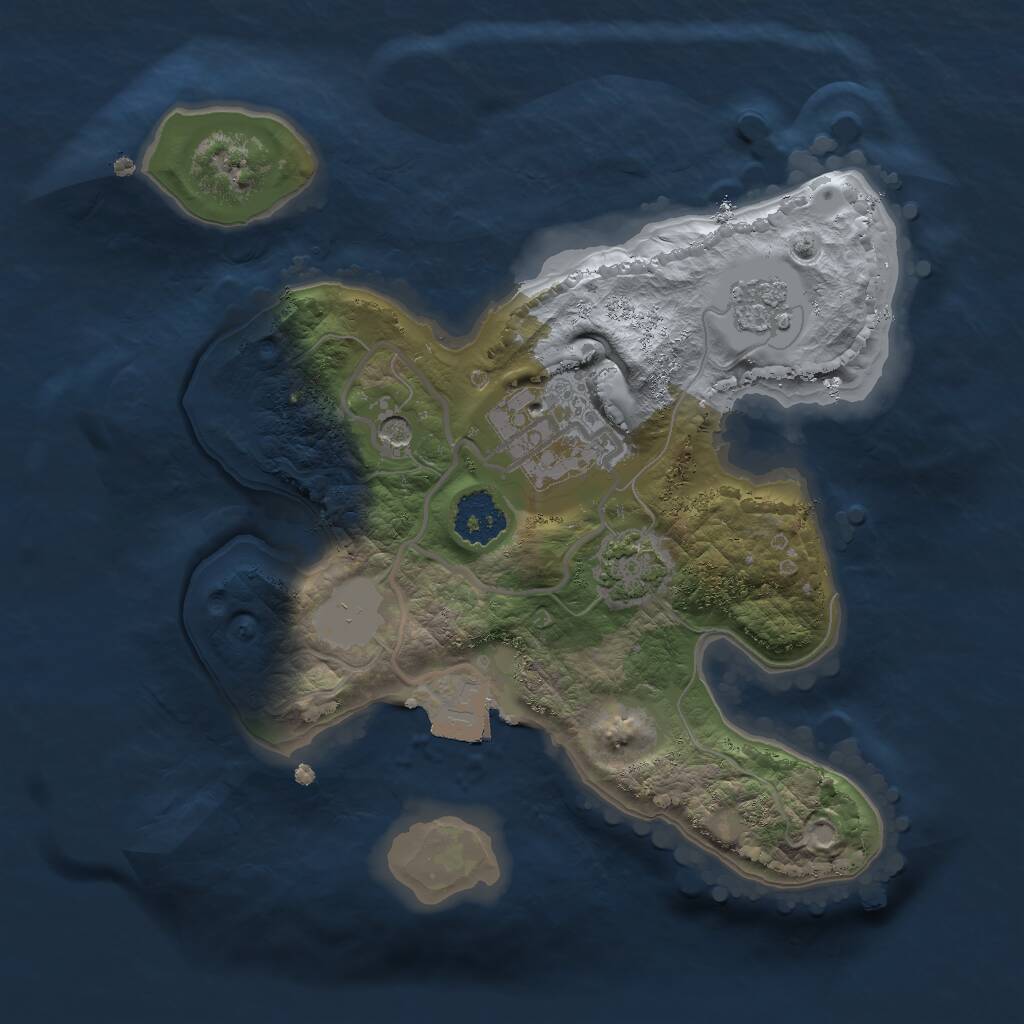 Rust Map: Procedural Map, Size: 2000, Seed: 895164, 5 Monuments