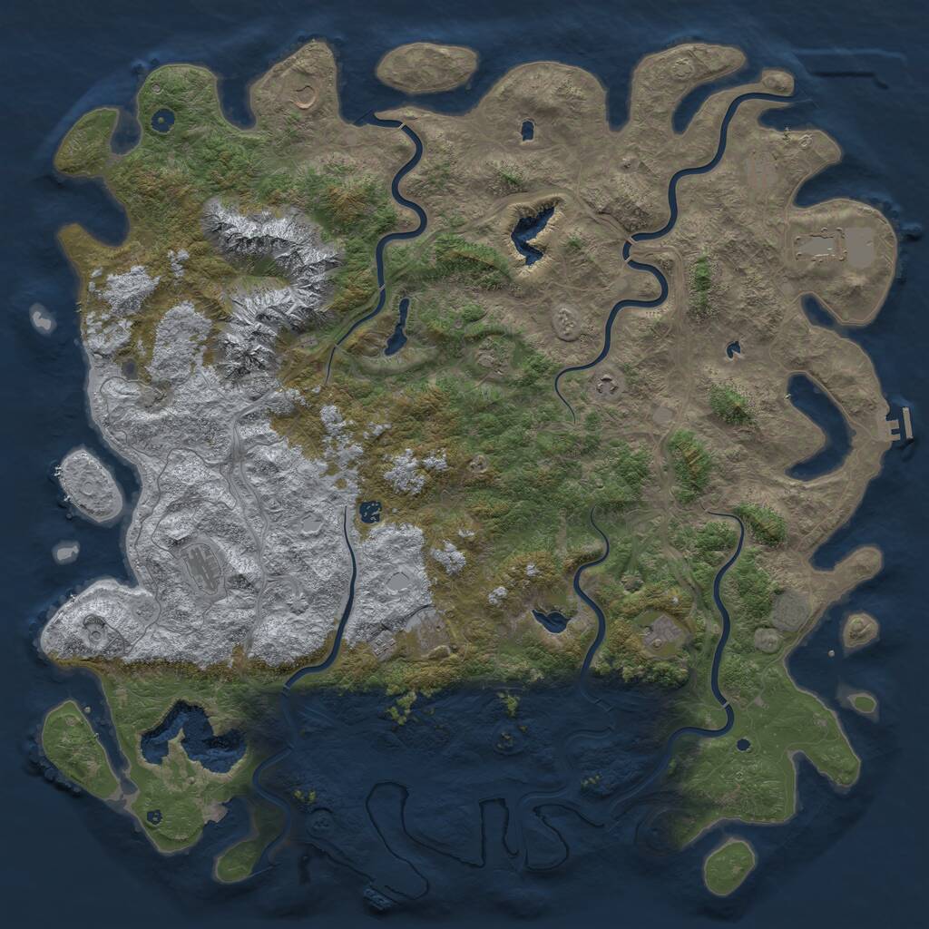 Rust Map: Procedural Map, Size: 6000, Seed: 511, 17 Monuments