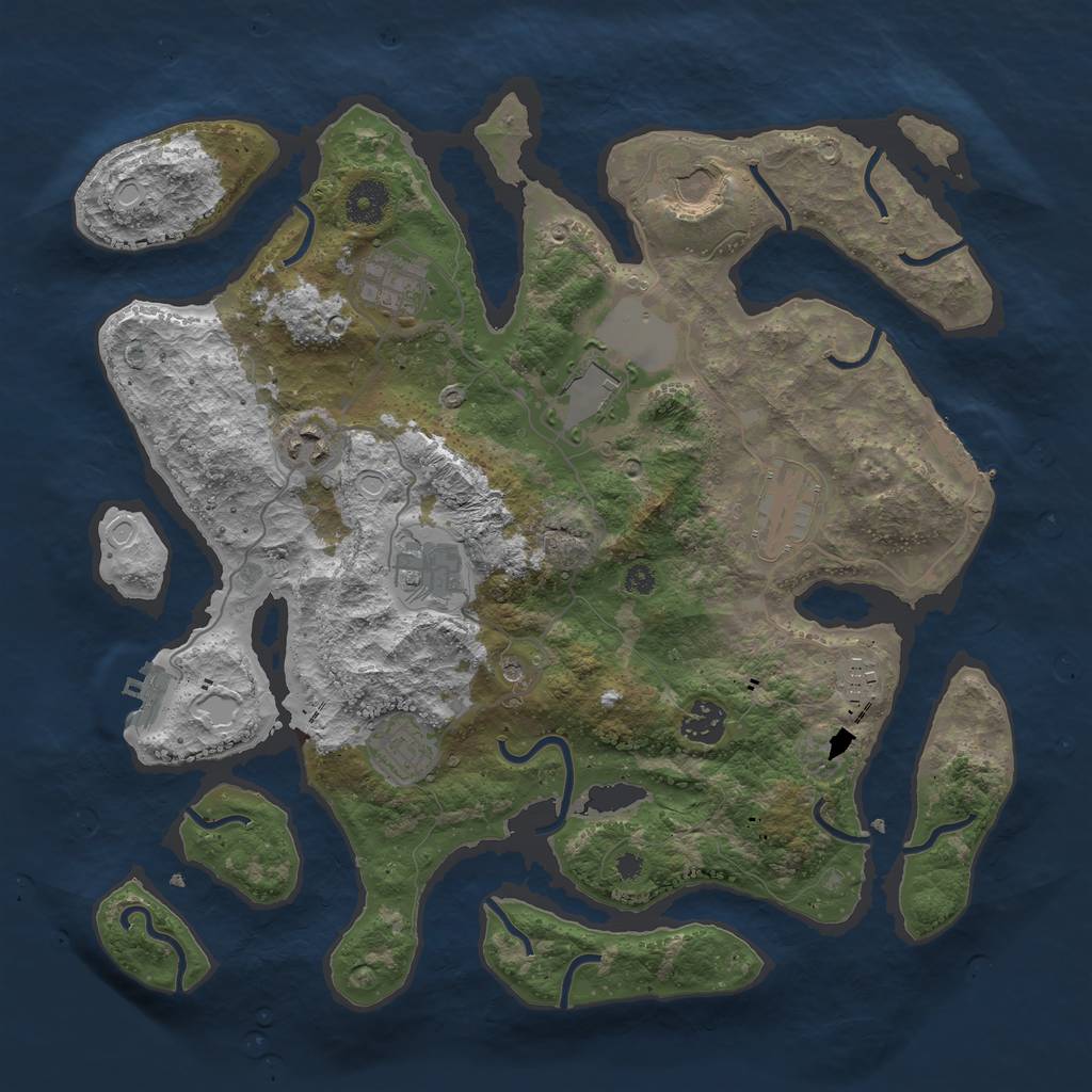 Rust Map: Procedural Map, Size: 3700, Seed: 1134, 17 Monuments