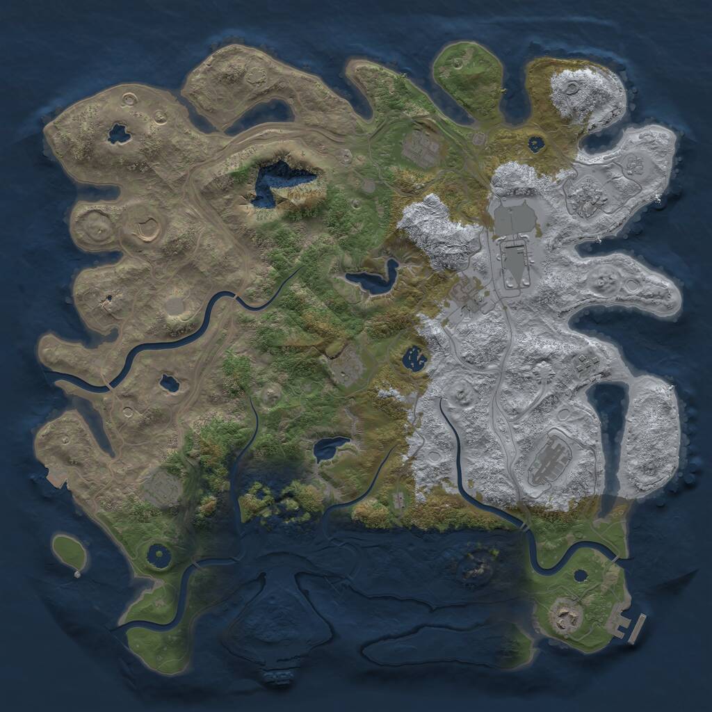 Rust Map: Procedural Map, Size: 4500, Seed: 1653011550, 17 Monuments