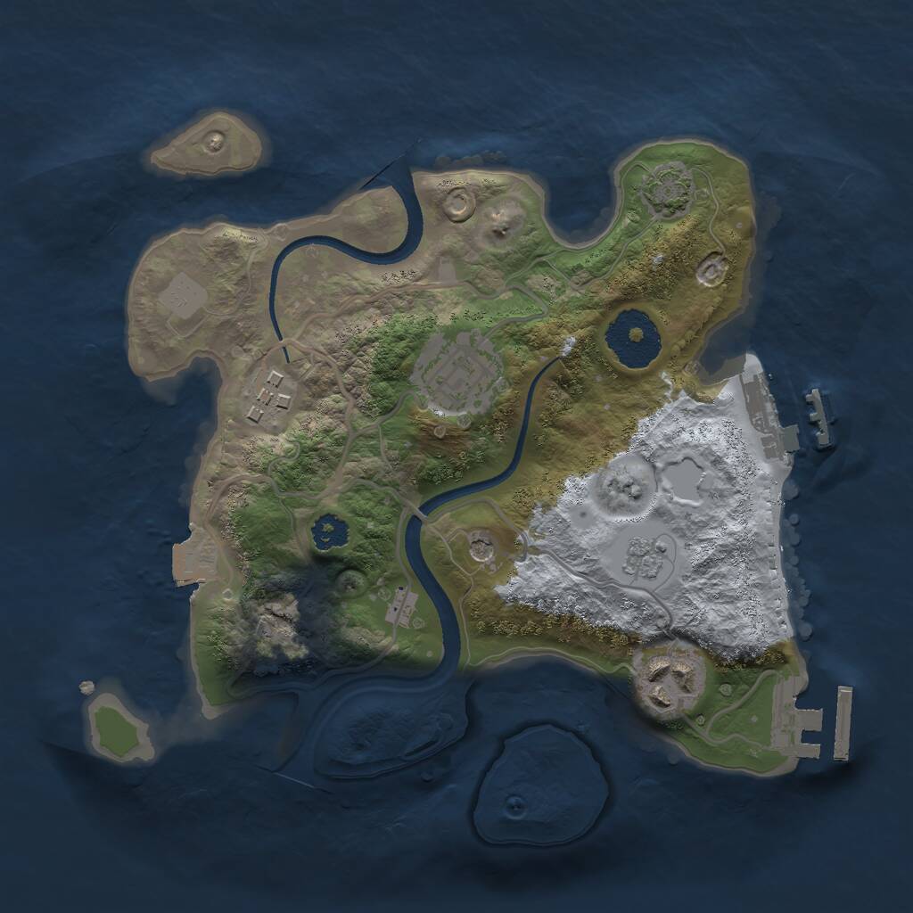 Rust Map: Procedural Map, Size: 2500, Seed: 1113, 9 Monuments