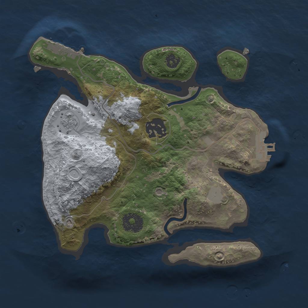 Rust Map: Procedural Map, Size: 2222, Seed: 333332222, 7 Monuments