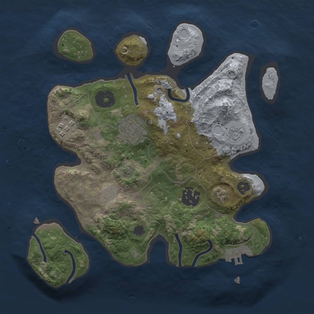 Rust Map: Procedural Map, Size: 2500, Seed: 96712739, 8 Monuments