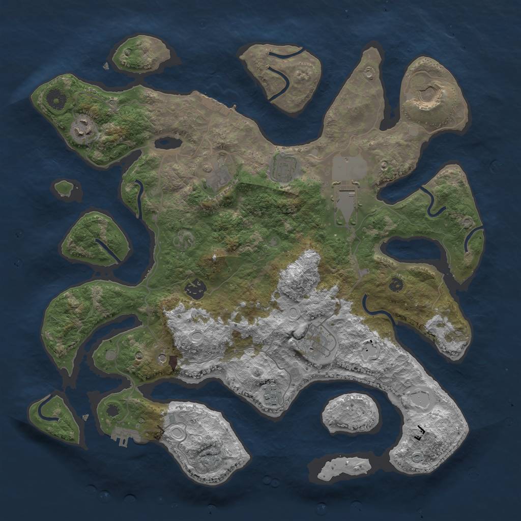 Rust Map: Procedural Map, Size: 3900, Seed: 9811354, 16 Monuments