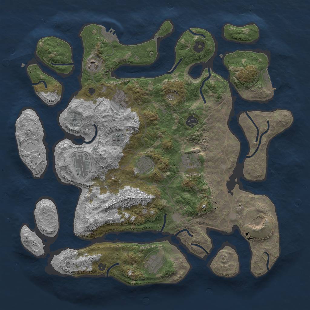 Rust Map: Procedural Map, Size: 4000, Seed: 78948, 17 Monuments
