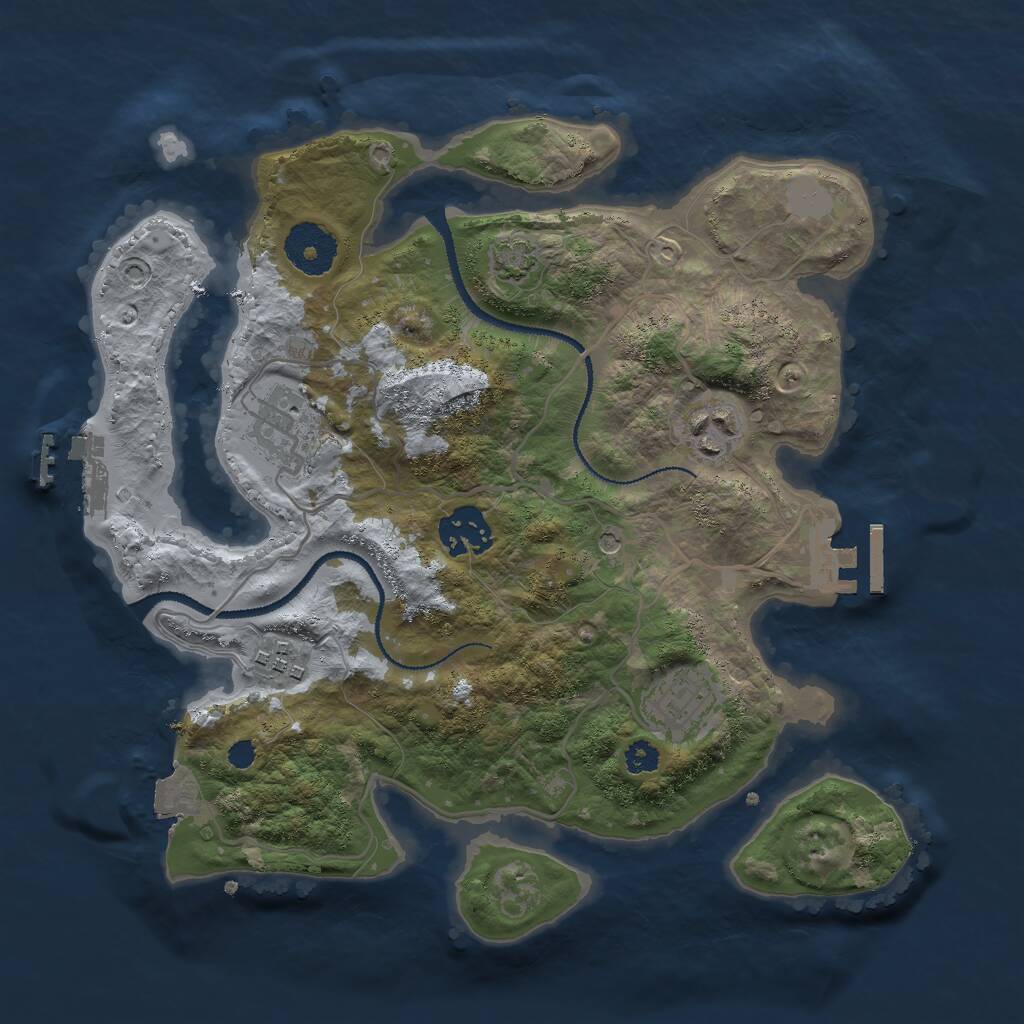 Rust Map: Procedural Map, Size: 3000, Seed: 1508346017, 10 Monuments
