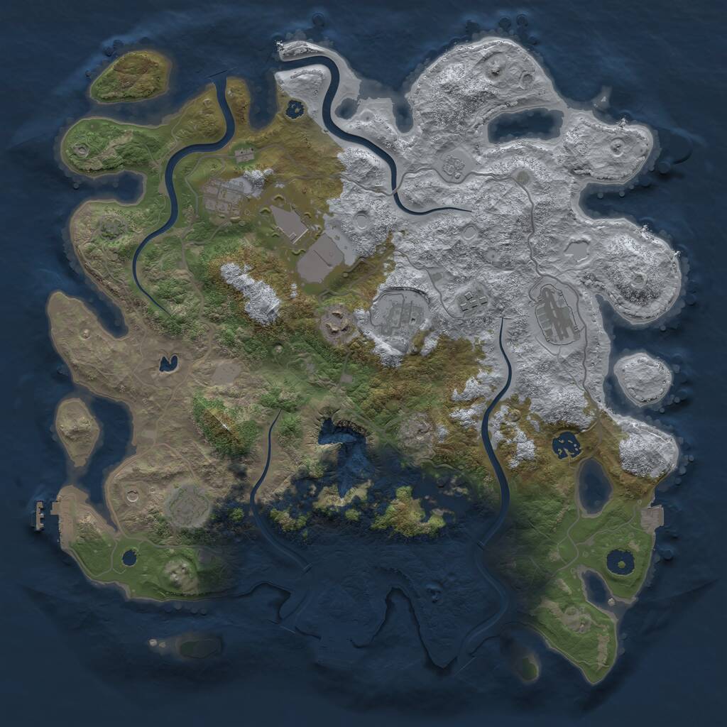 Rust Map: Procedural Map, Size: 4000, Seed: 997736038, 15 Monuments