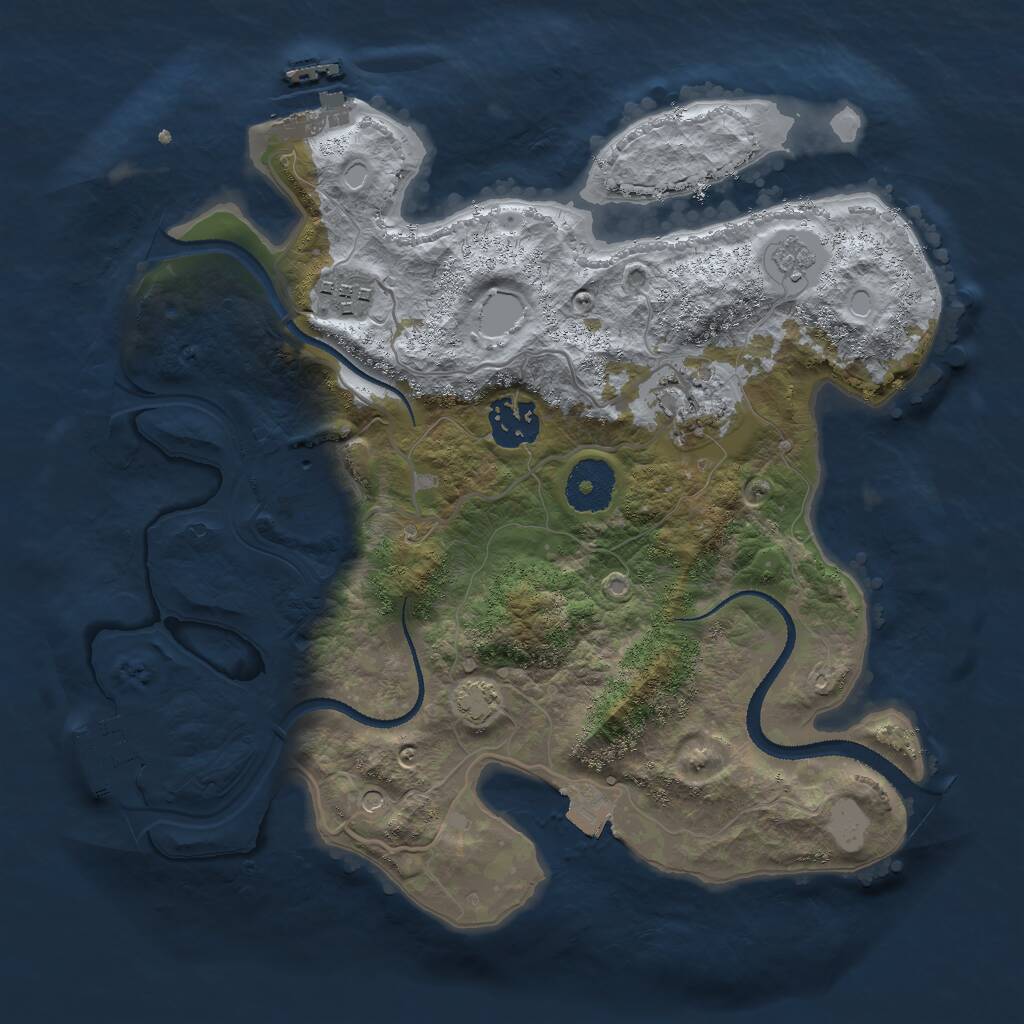 Rust Map: Procedural Map, Size: 3000, Seed: 71998, 10 Monuments