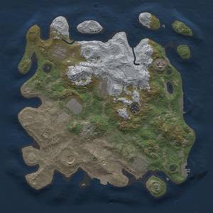 Thumbnail Rust Map: Procedural Map, Size: 3500, Seed: 745, 15 Monuments