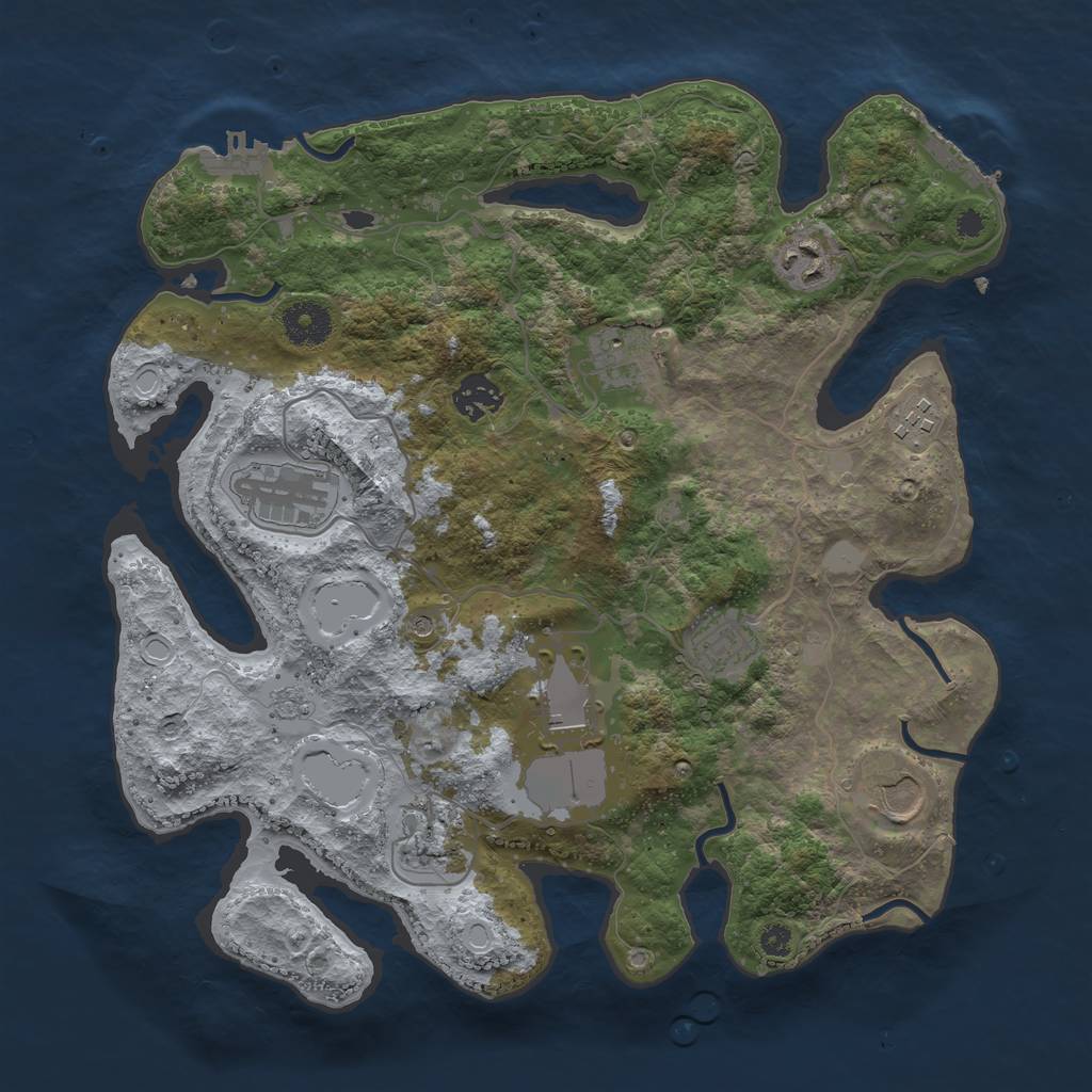 Rust Map: Procedural Map, Size: 3500, Seed: 482529276, 18 Monuments