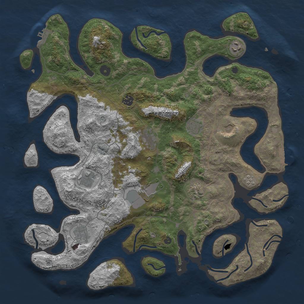 Rust Map: Procedural Map, Size: 4250, Seed: 1326039012, 18 Monuments