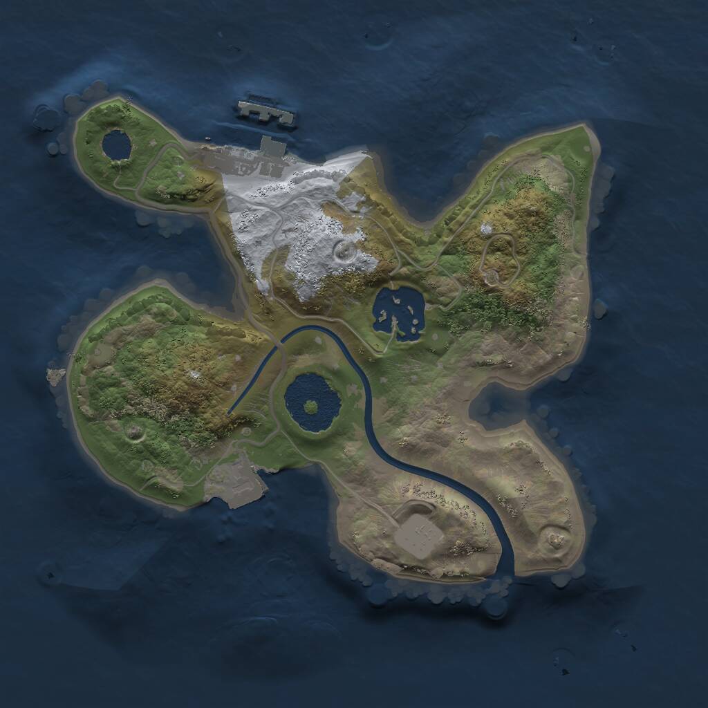 Rust Map: Procedural Map, Size: 1927, Seed: 7851, 3 Monuments