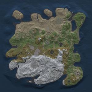 Thumbnail Rust Map: Procedural Map, Size: 3500, Seed: 632425, 16 Monuments