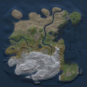 Thumbnail Rust Map: Procedural Map, Size: 3500, Seed: 632425, 14 Monuments