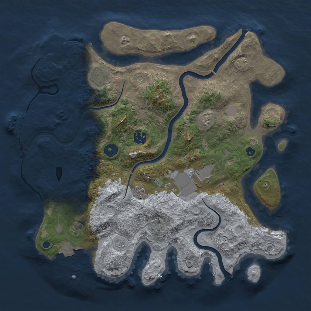 Rust Map: Procedural Map, Size: 3500, Seed: 1745419770, 10 Monuments