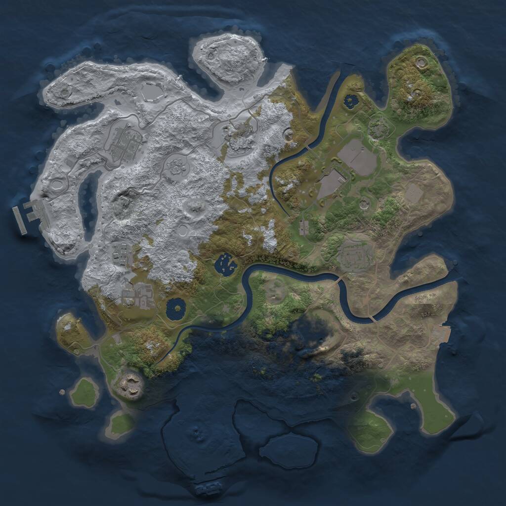 Rust Map: Procedural Map, Size: 3500, Seed: 23645, 15 Monuments