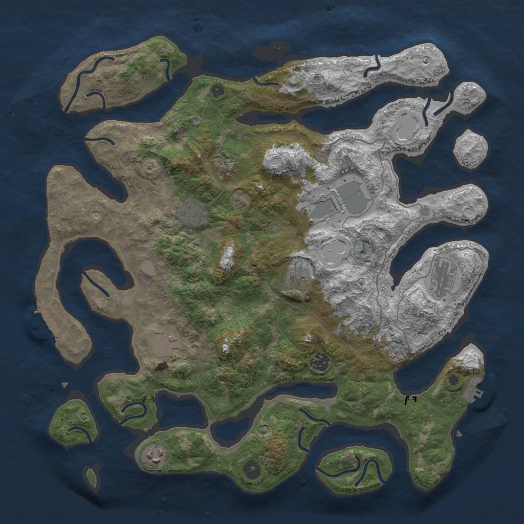 Rust Map: Procedural Map, Size: 4300, Seed: 1536469446, 17 Monuments