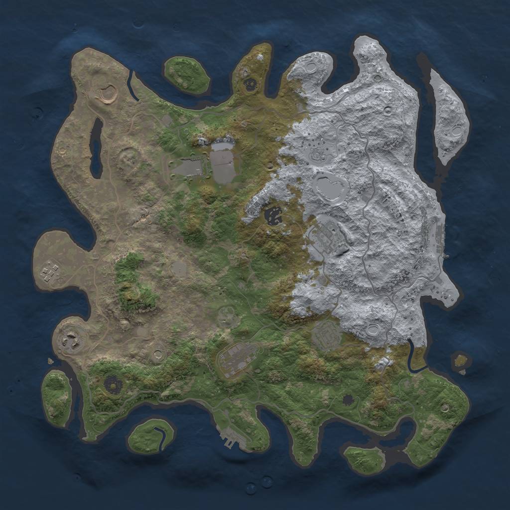 Rust Map: Procedural Map, Size: 4000, Seed: 400015, 17 Monuments