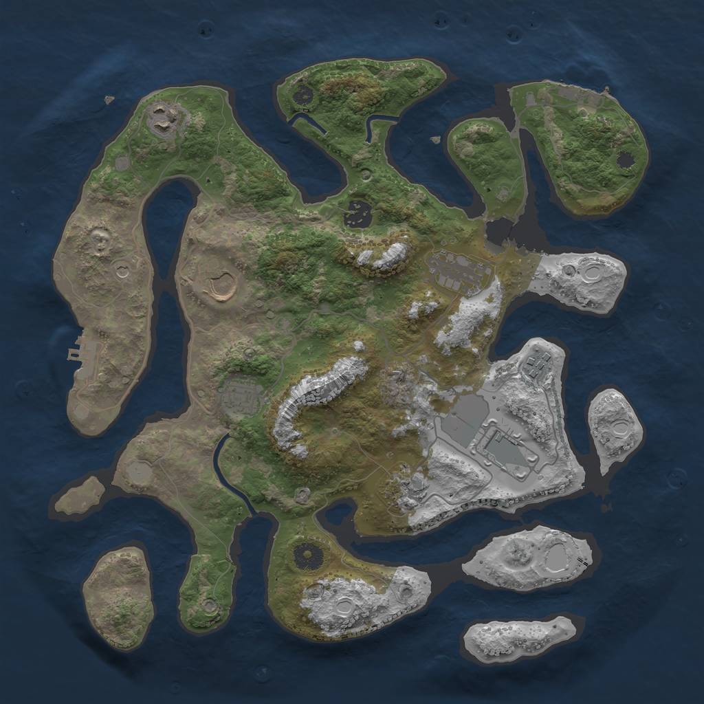 Rust Map: Procedural Map, Size: 3650, Seed: 10510, 16 Monuments