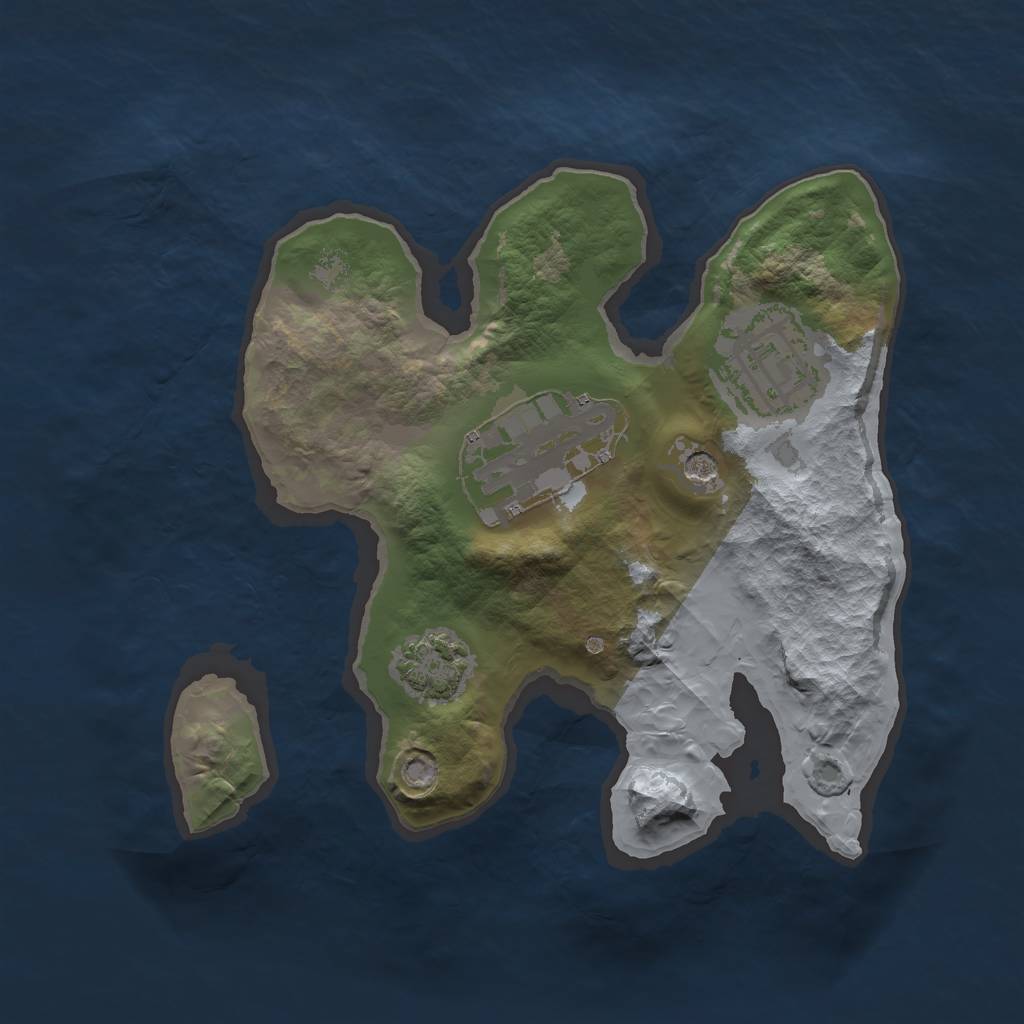 Rust Map: Barren, Size: 2000, Seed: 44, 6 Monuments