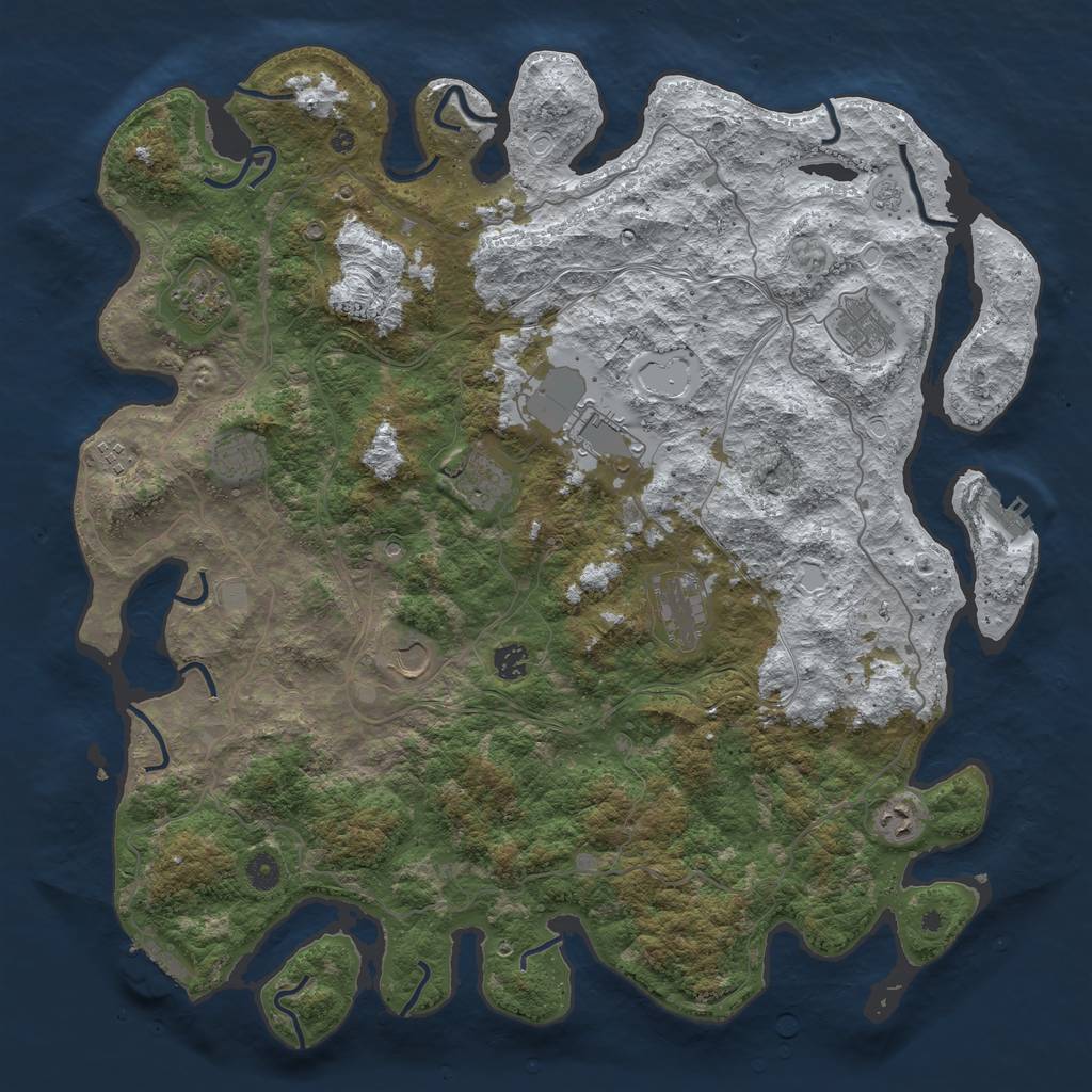Rust Map: Procedural Map, Size: 4600, Seed: 3596826, 19 Monuments