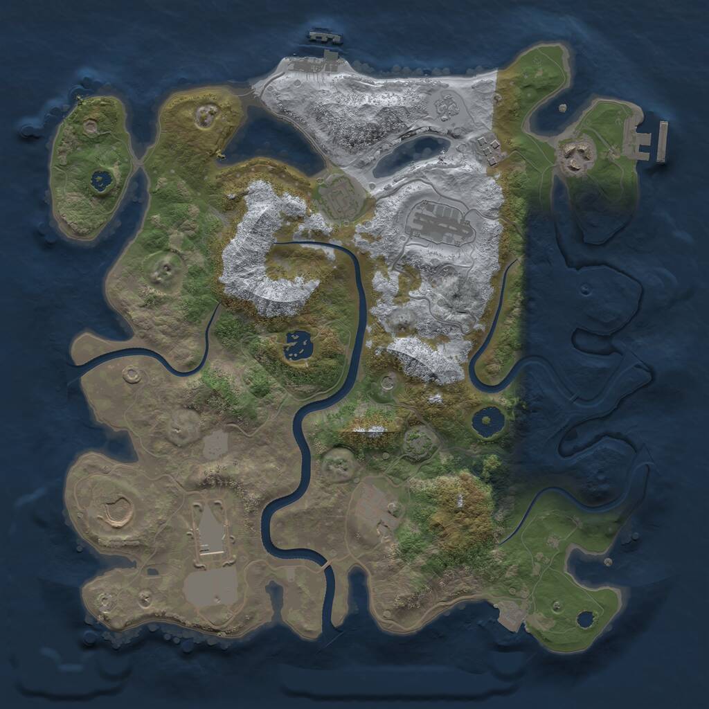 Rust Map: Procedural Map, Size: 3500, Seed: 1667232294, 14 Monuments