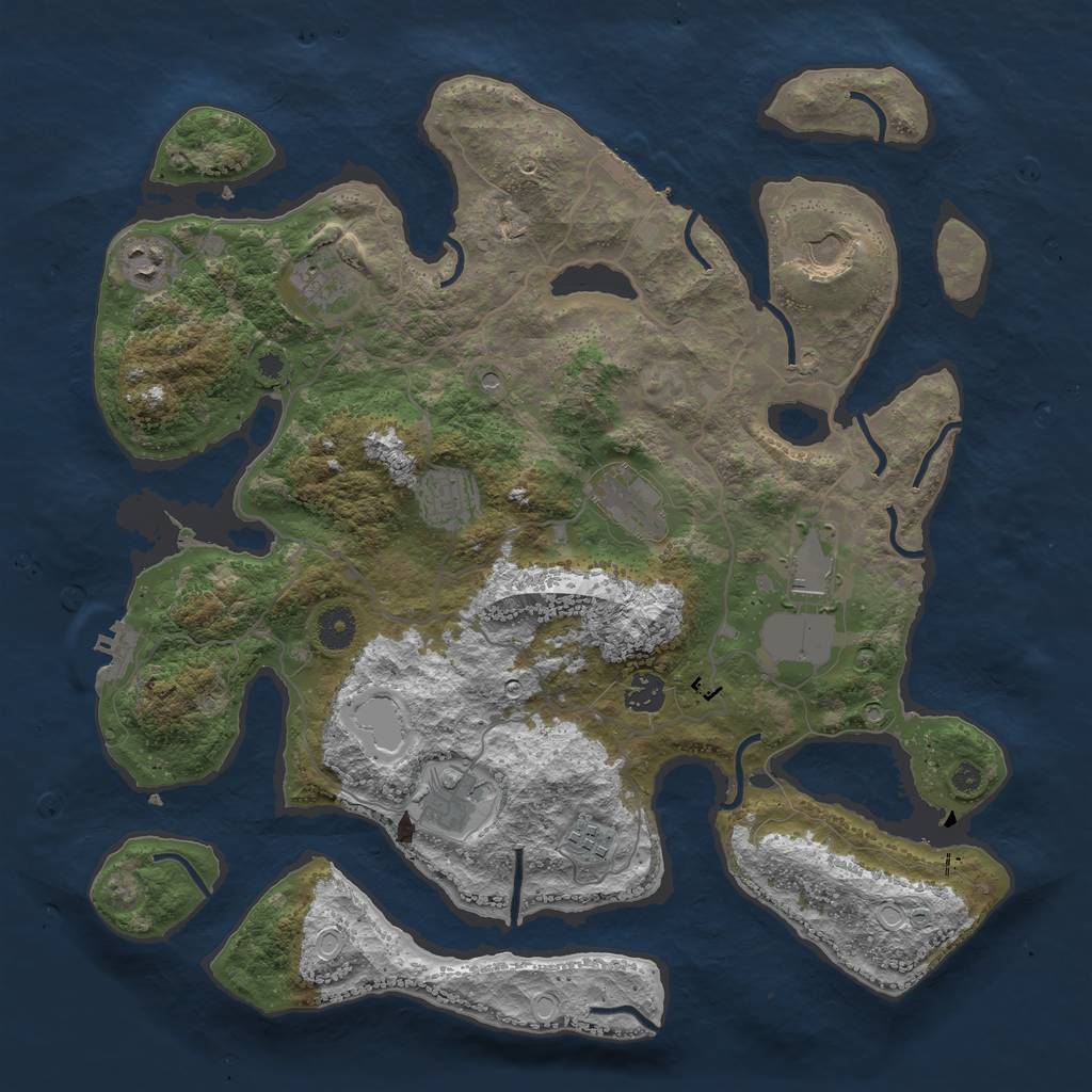 Rust Map: Procedural Map, Size: 4000, Seed: 935, 17 Monuments