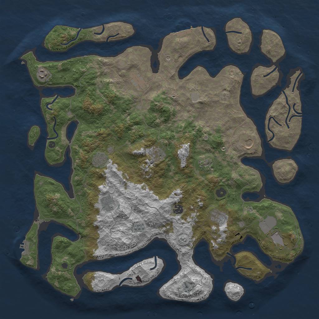 Rust Map: Procedural Map, Size: 4800, Seed: 72548659, 19 Monuments