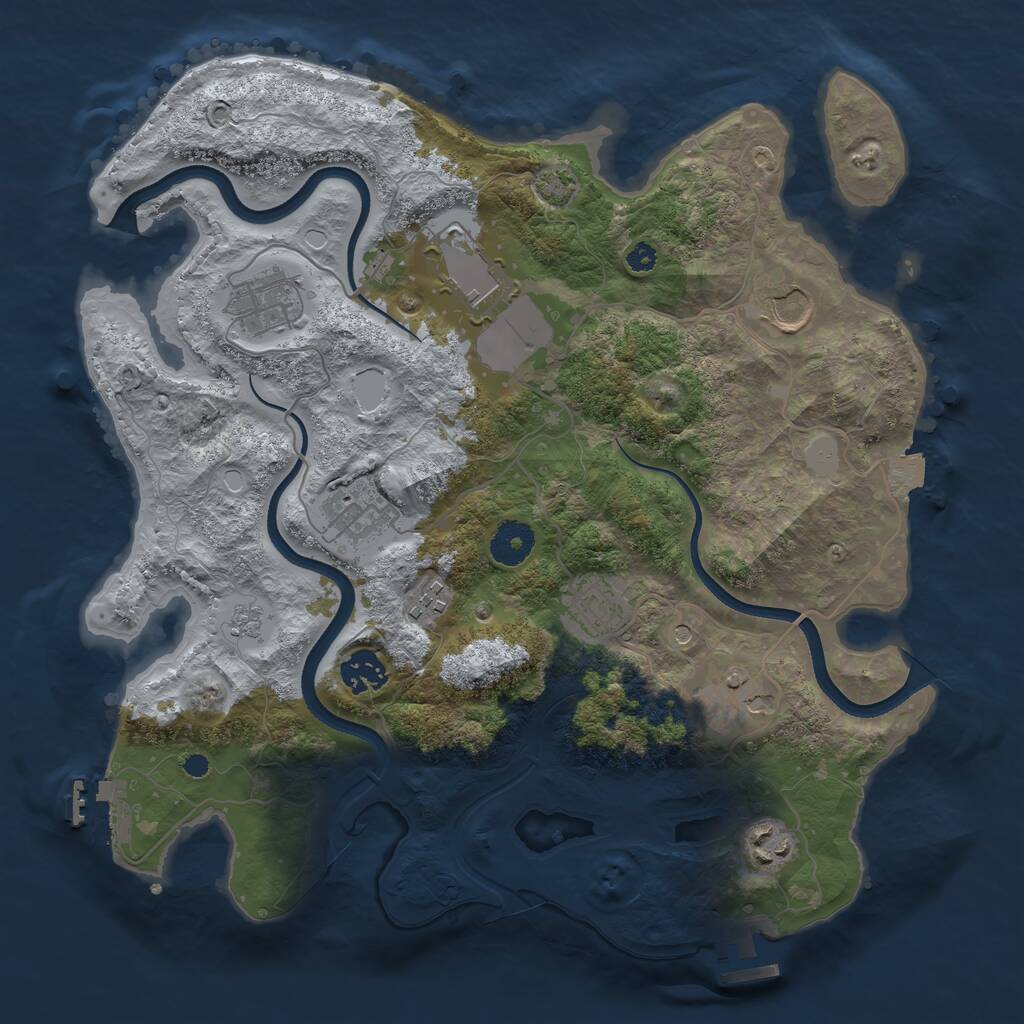Rust Map: Procedural Map, Size: 3500, Seed: 987451326, 15 Monuments