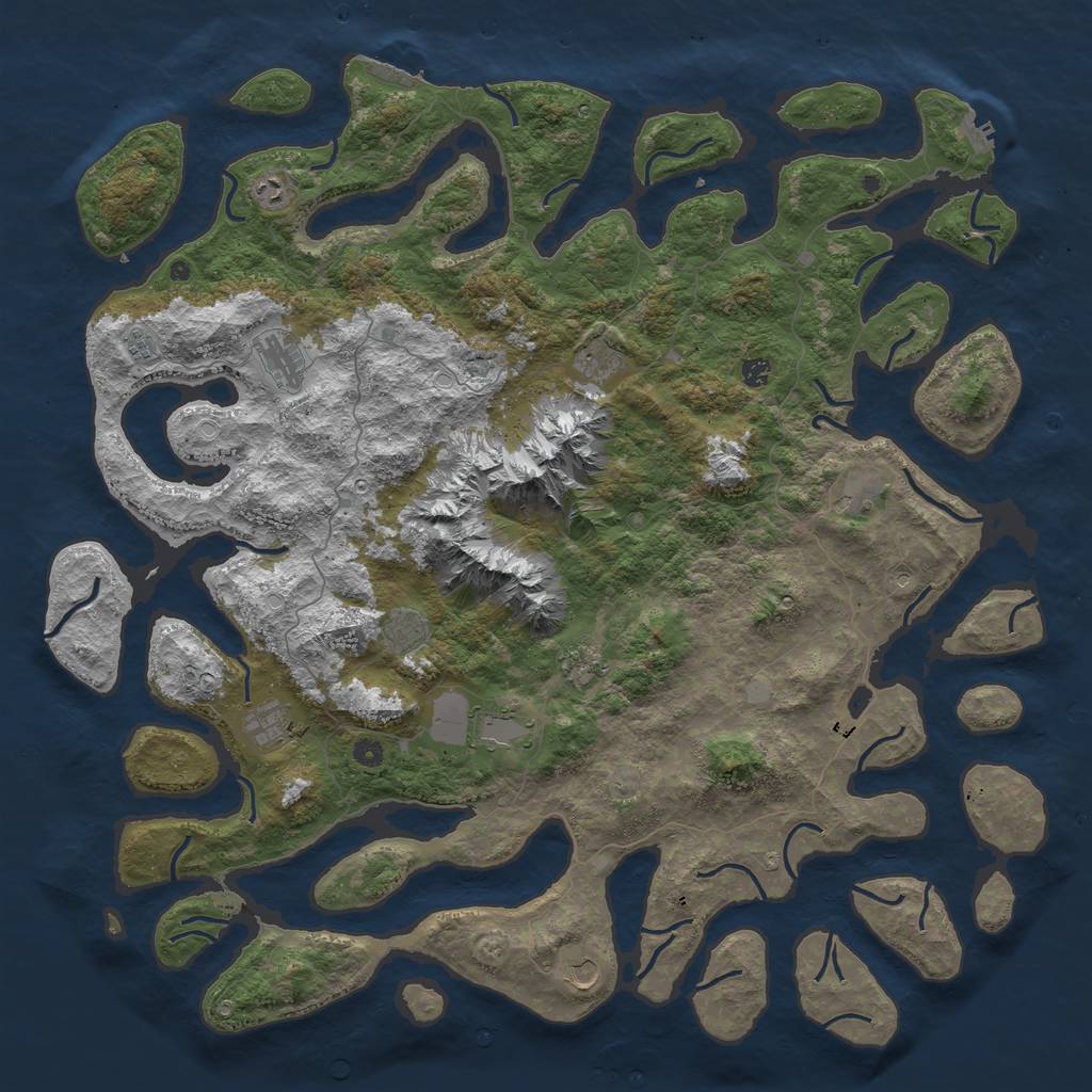 Rust Map: Procedural Map, Size: 5500, Seed: 67688, 19 Monuments
